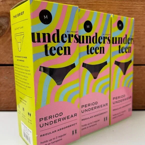 UnderTeen Proof Period Underwear Briefs M Leak Proof Teen Period Panties x3 - Picture 3 of 7